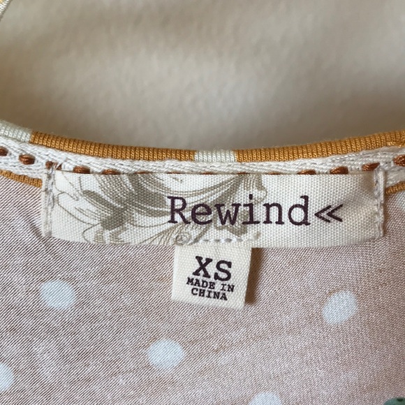Rewind Gold/White Polka-Dot Cross Back Top - Picture 8 of 8